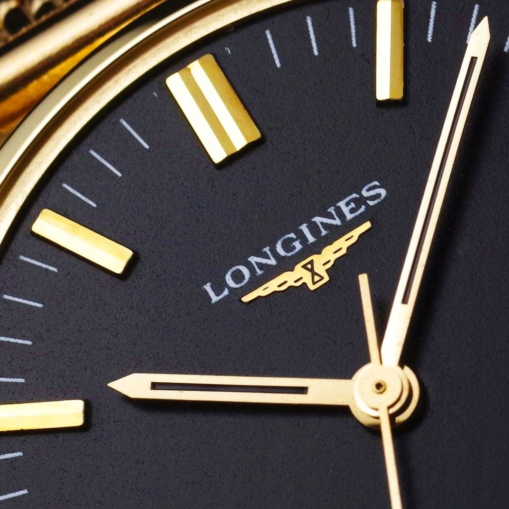 LONGINES zegarek męski vintage ZŁOTY 18K BLACK