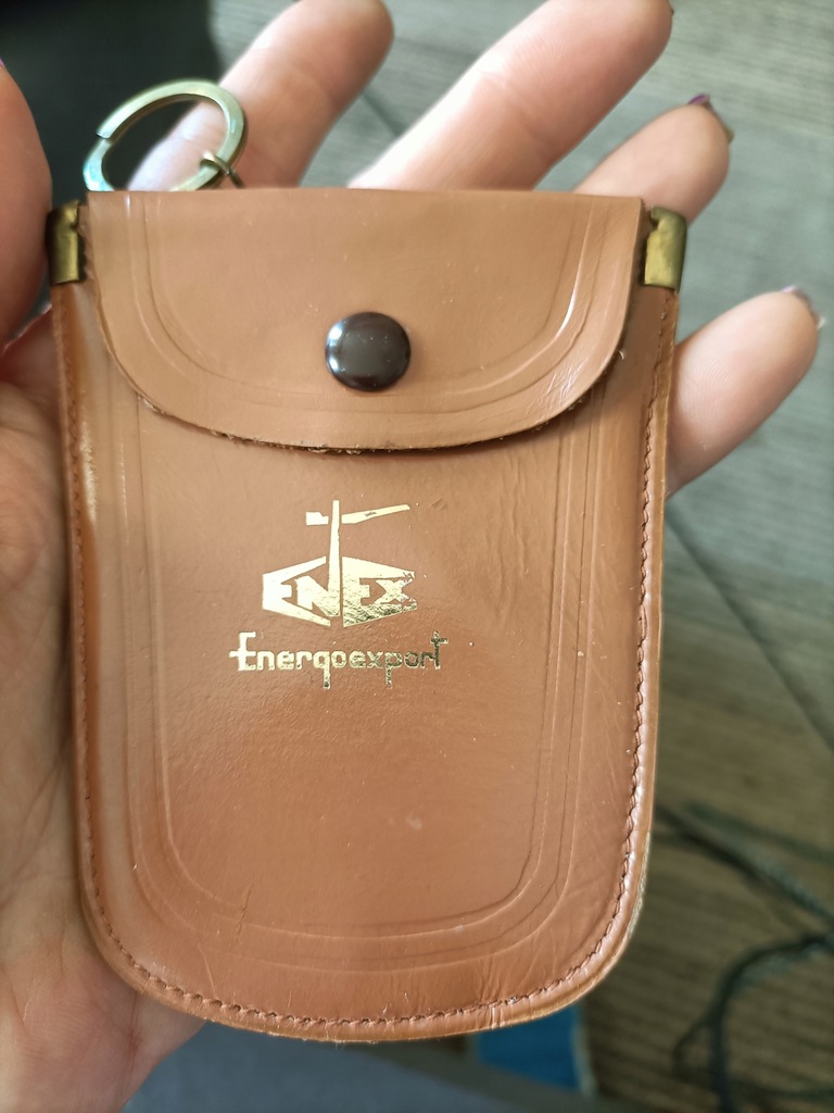 Kolekcjonerski brelok skórzany PRL Energoexport 1