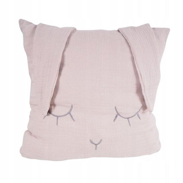 kikadu Poszewka na poduszkę 40 x 40 cm Królik pudrowy róż