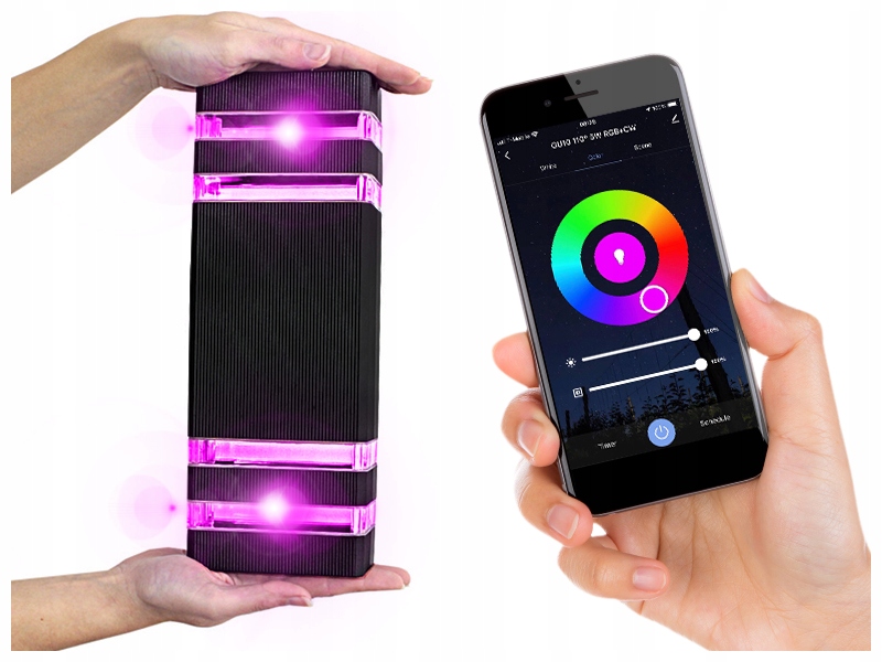 Lampa zewnętrzna natynkowa RGB LED WIFI SMARTFONEM