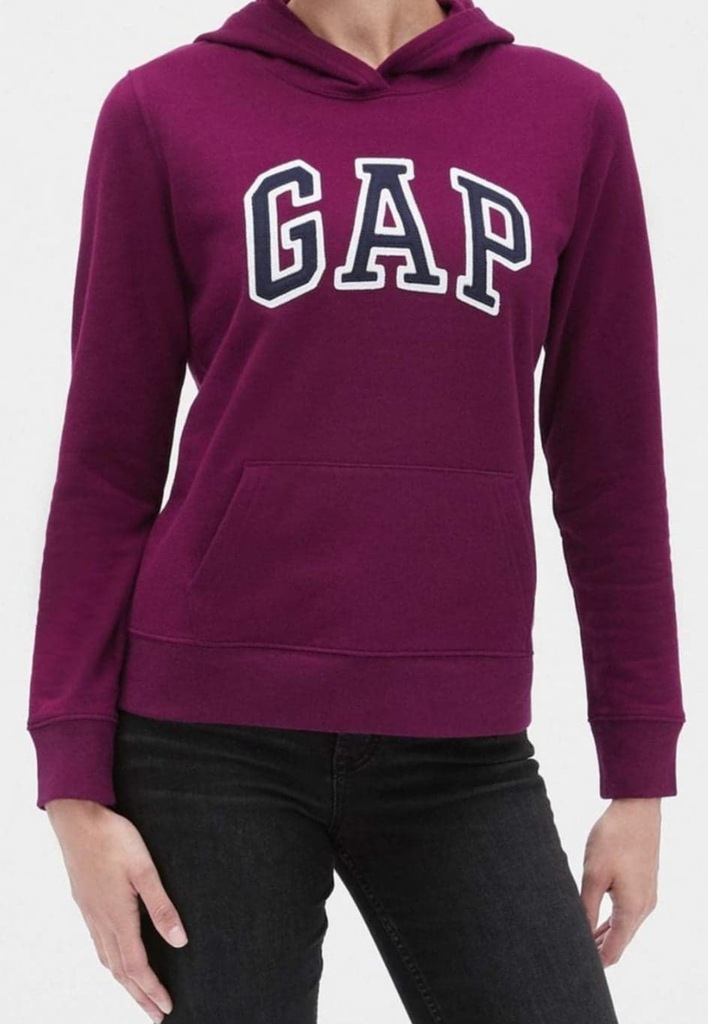 GAP BLUZA DAMSKA BURGUND BORDO PRZEZ GŁOWĘ S