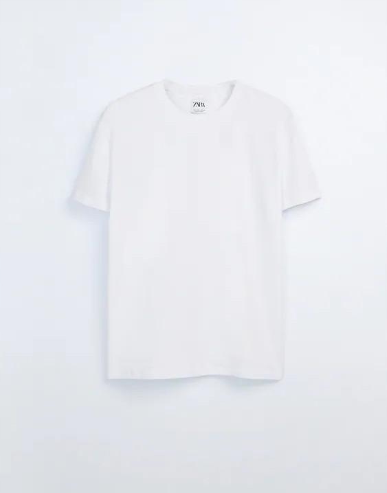 ZARA__XDU BIAŁY KLASYCZNY T-SHIRT MĘSKI__L