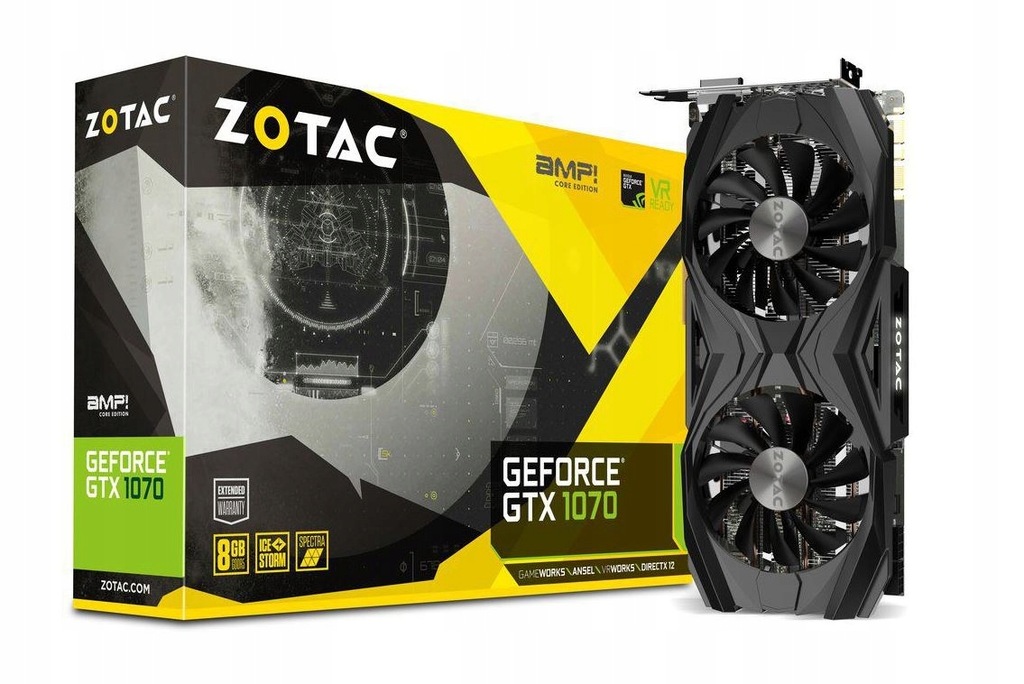 Купить ZOTAC GEFORCE GTX 1070 AMP CORE EDITION 8 ГБ: отзывы, фото, характеристики в интерне-магазине Aredi.ru