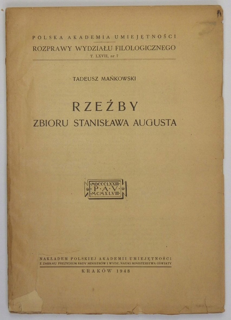 Mańkowski T. - Rzeźby zbioru Stanisława Augusta