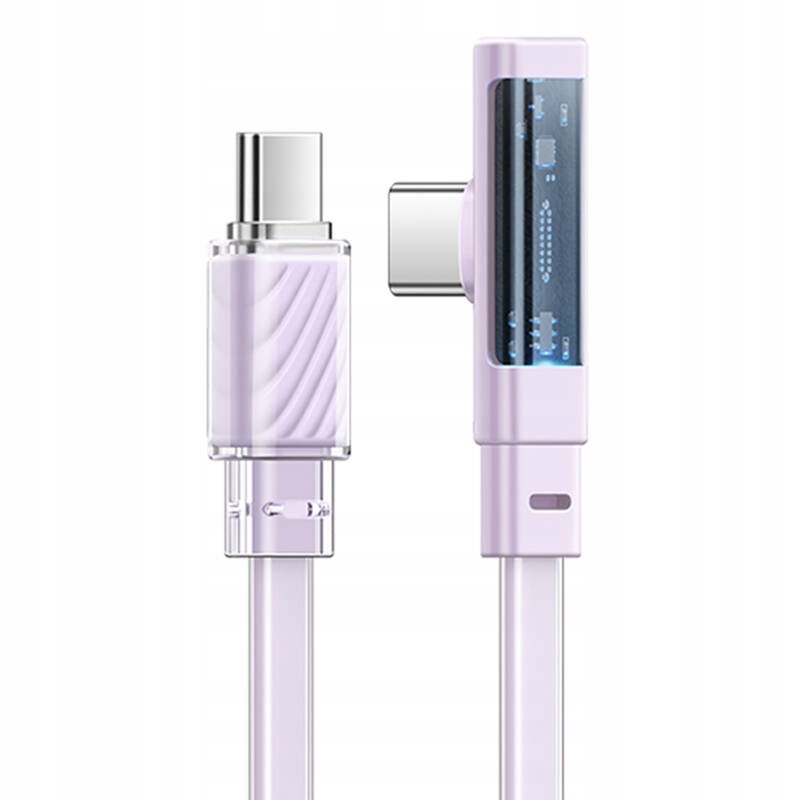 Kabel kątowy Mcdodo CA-3454 USB-C / USB-C, 1.8m z LED (fioletowy)