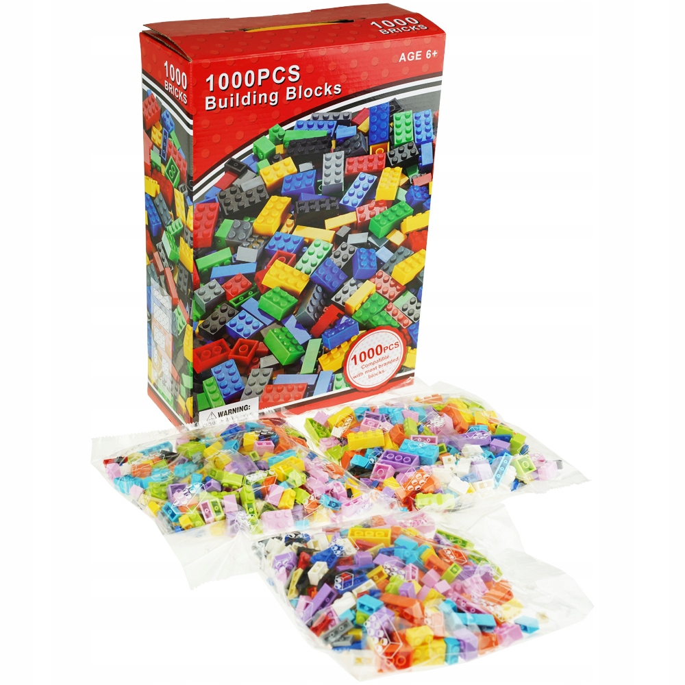 KLOCKI KONSTRUKCYJNE 1000 el ZESTAW PASUJĄ DO LEGO