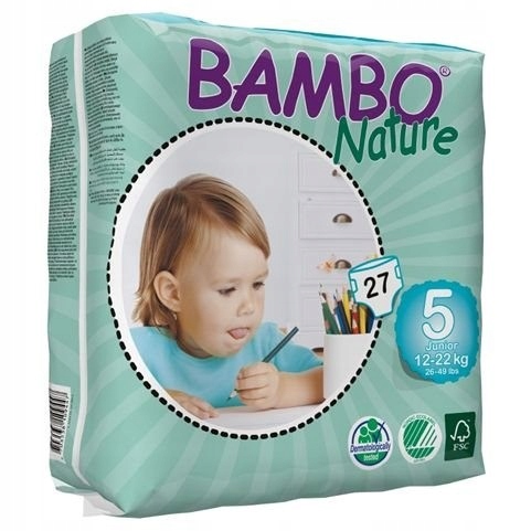 Pieluszki Ekologiczne Bambo Nature 5 Junior 27 szt