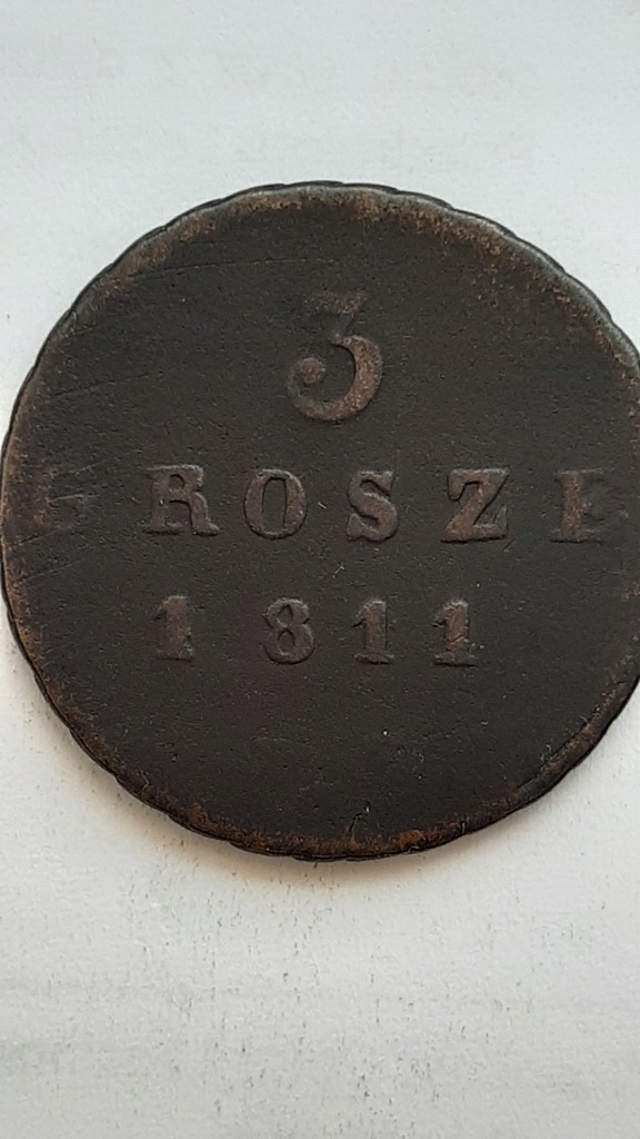 Księstwo Warszawskie 3 grosze 1811 stan 3+