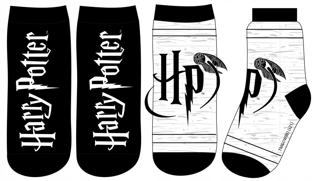 SKARPETKI HARRY POTTER SKARPETY BLACK AND WHITE HOGWART 27/30 2PACK