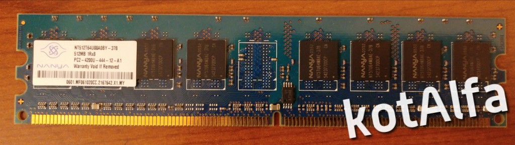 NANYA 512MB DDR2 DIMM PC2-4200U-444-12-A1