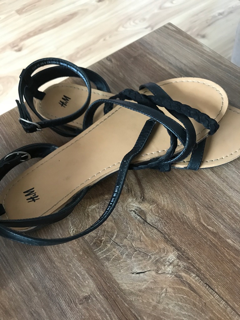 Sandałki czarne H&M 36