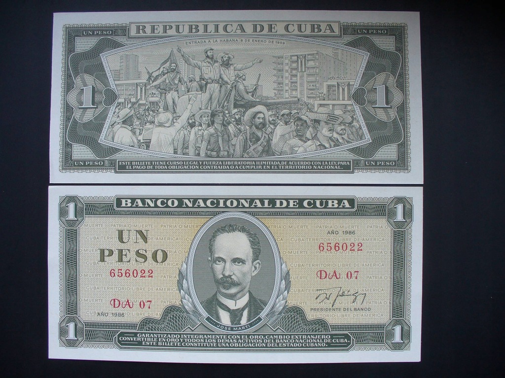 Kuba 1 PESO 1986 UNC .________ 9373.B