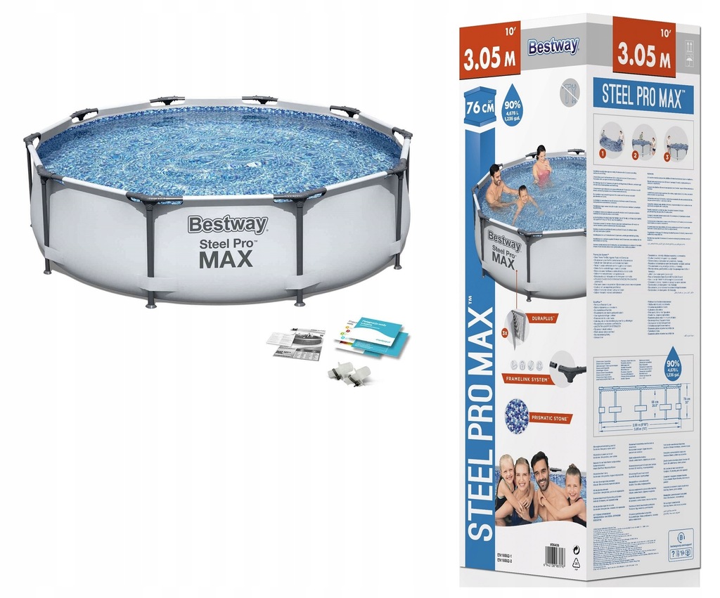 BASEN 56406 STELAŻOWY OGRODOWY 305x76cm BESTWAY - 13507050943 ...