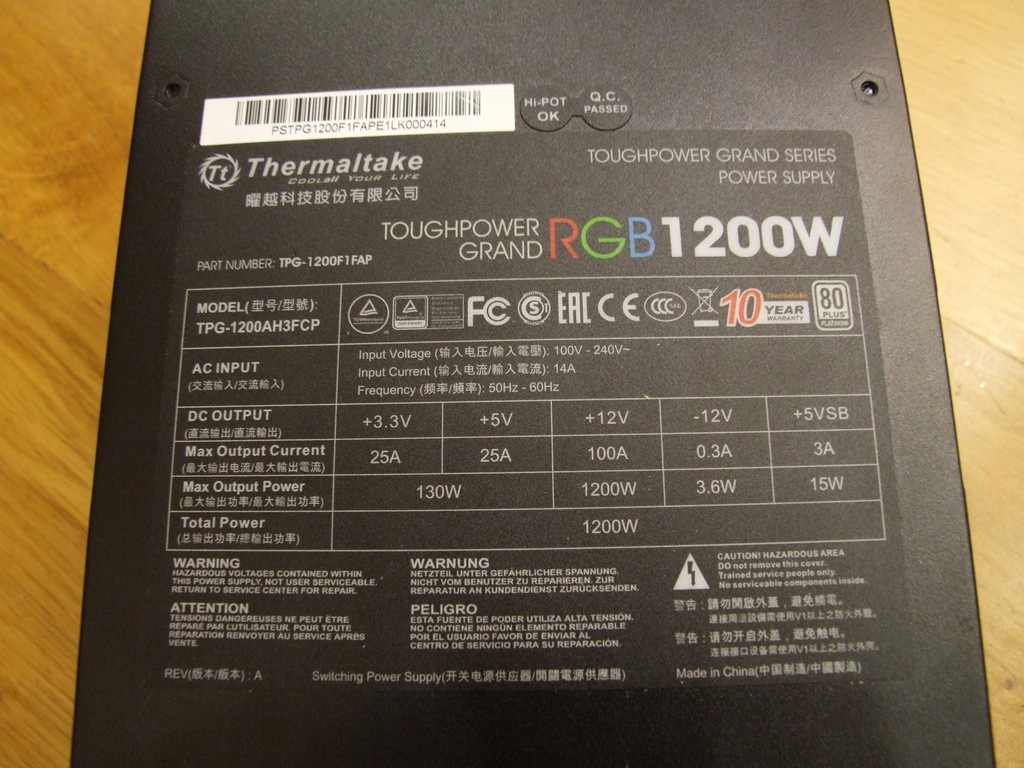 Купить THERMALTAKE Toughpower GRAND RGB 1200 Вт@ 10 лет #72: отзывы, фото, характеристики в интерне-магазине Aredi.ru