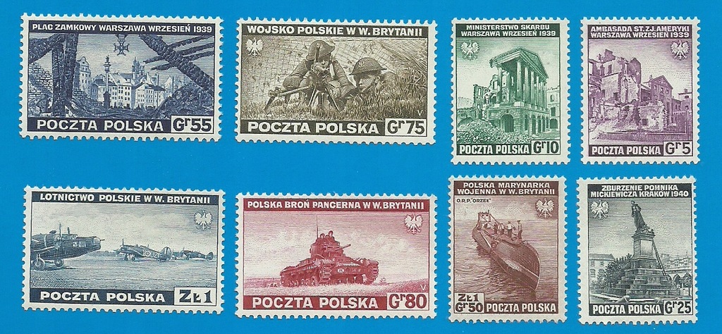 Fi. 338 A-H** - Zniszczenia Dokonane Przez Niemców w Polsce - 1941r CZYSTY