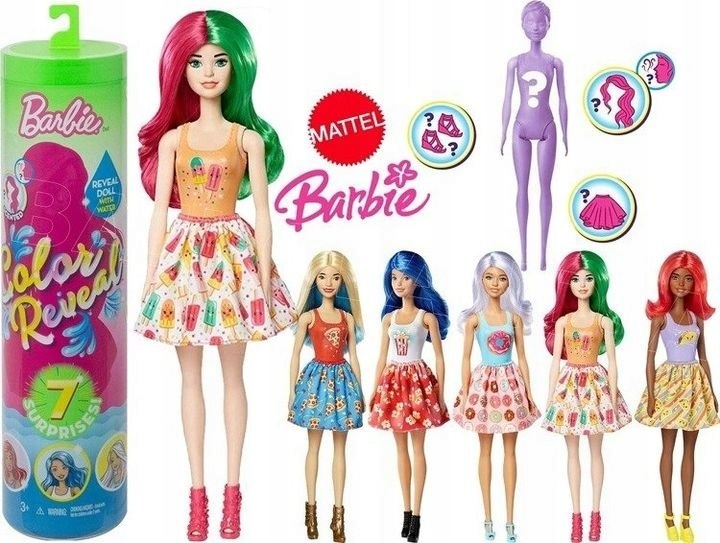 Barbie lalka tuba Kolorowa Niespodzianka GTP41