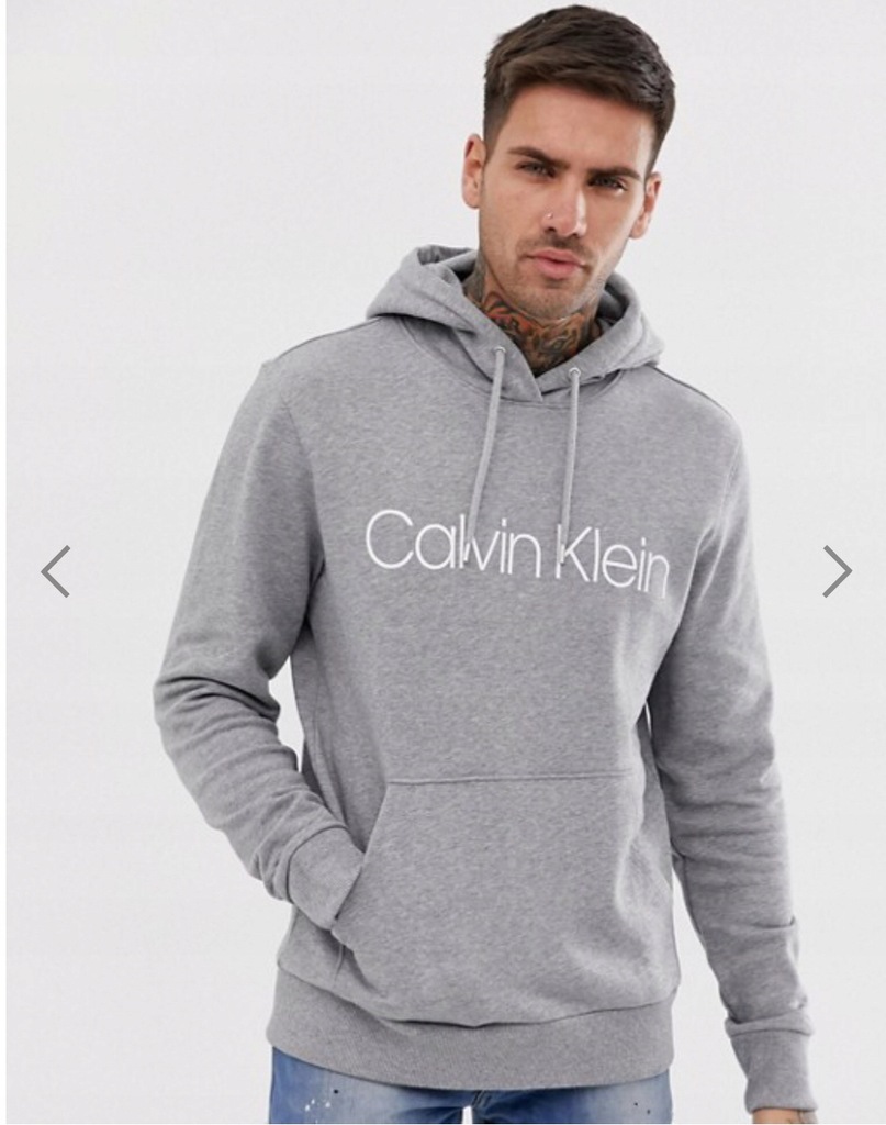 BLUZA CALVIN KLEIN MĘSKA KLASYCZNA SZARA r „L”