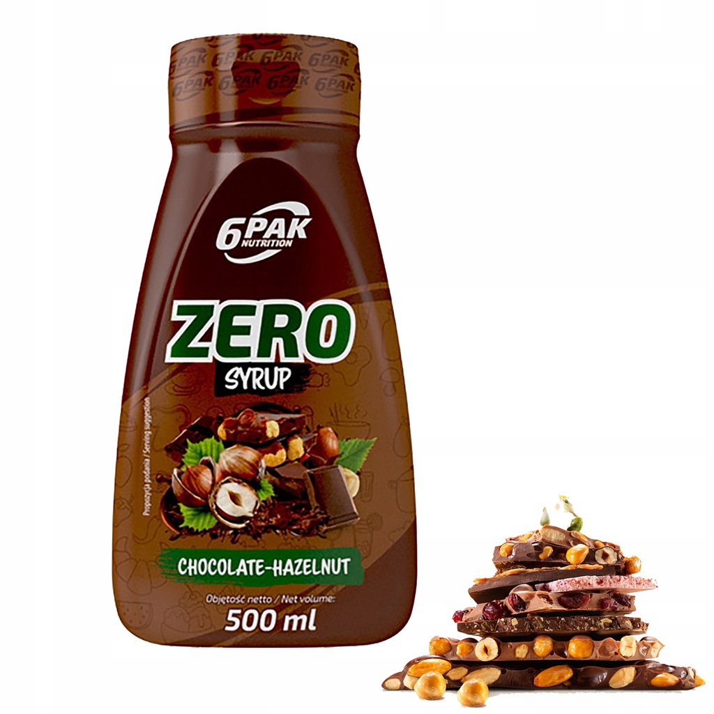 6PAK SYROP ZERO KCAL 500 ML CHOCOLATE HAZELNUT SOS 11508829732