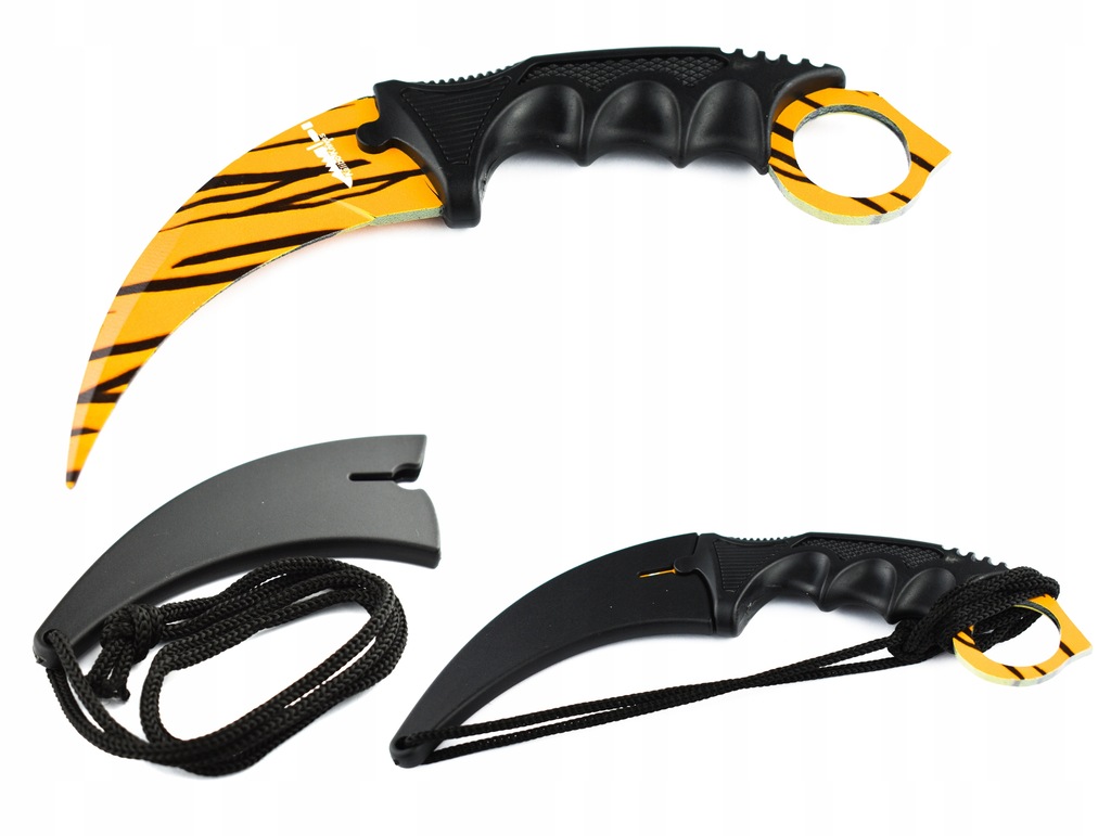NÓŻ CS:GO KARAMBIT TIGER TOOTH TRENINGOWY CSGO HIT ETUI ZE SZNURKIEM
