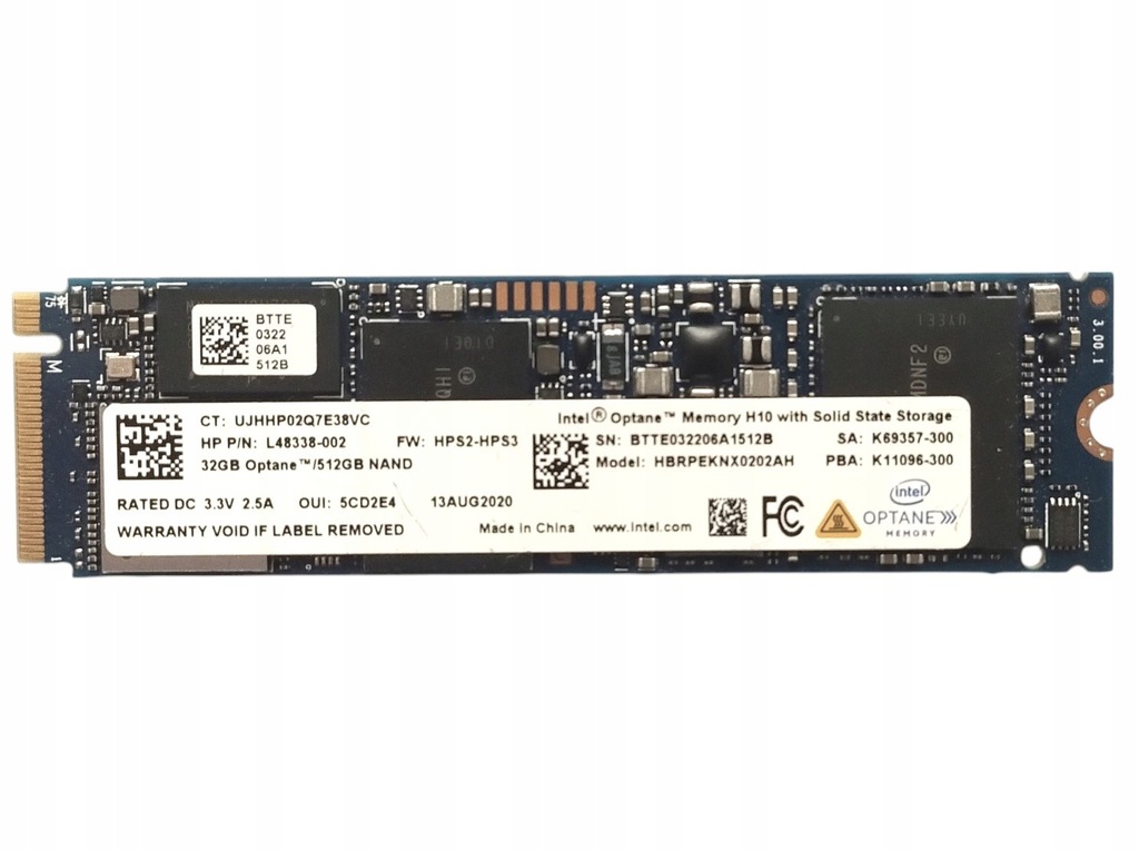 Dysk SSD M.2 Intel 2280 PCIe x4 Gen3 NVMe 512GB Optane 32GB H10