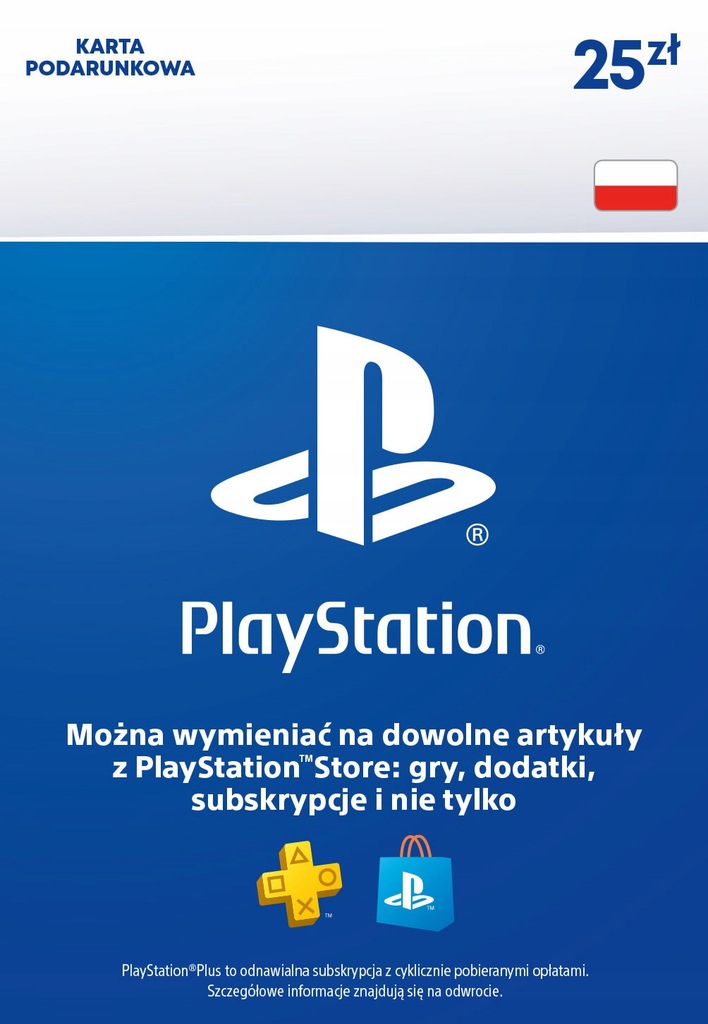 PlayStation Network 25 PLN zł Kod Aktywacyjny