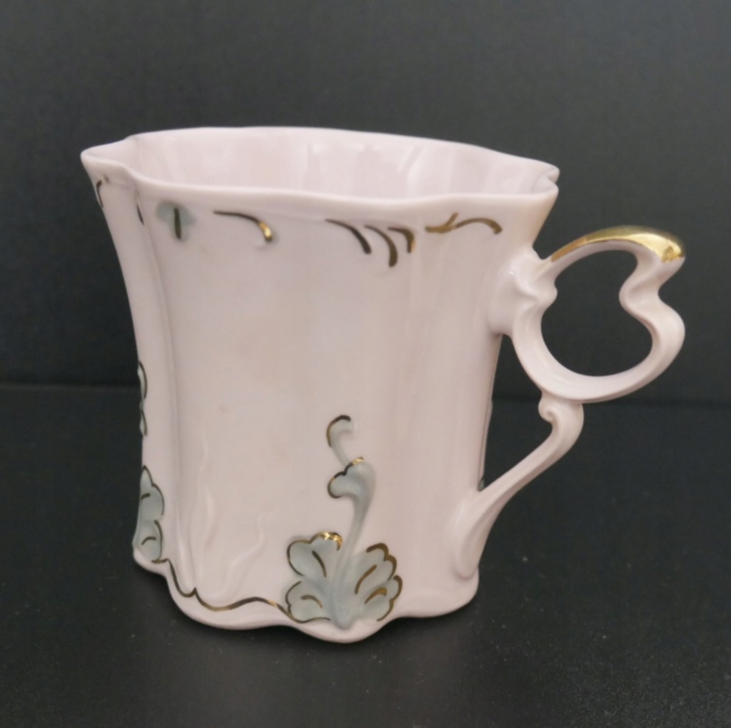 kubek,różowa porcelana H&C ,Czechy 270ml(2)