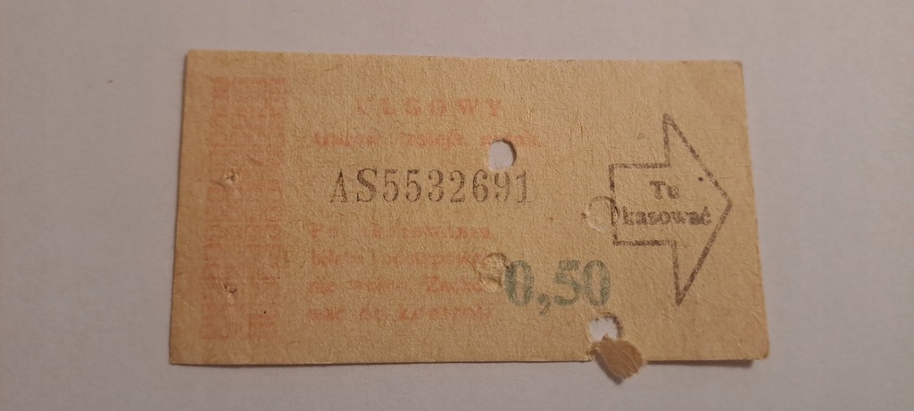 BILET OGÓLNOPOLSKI PRL 0,50zł (AS)