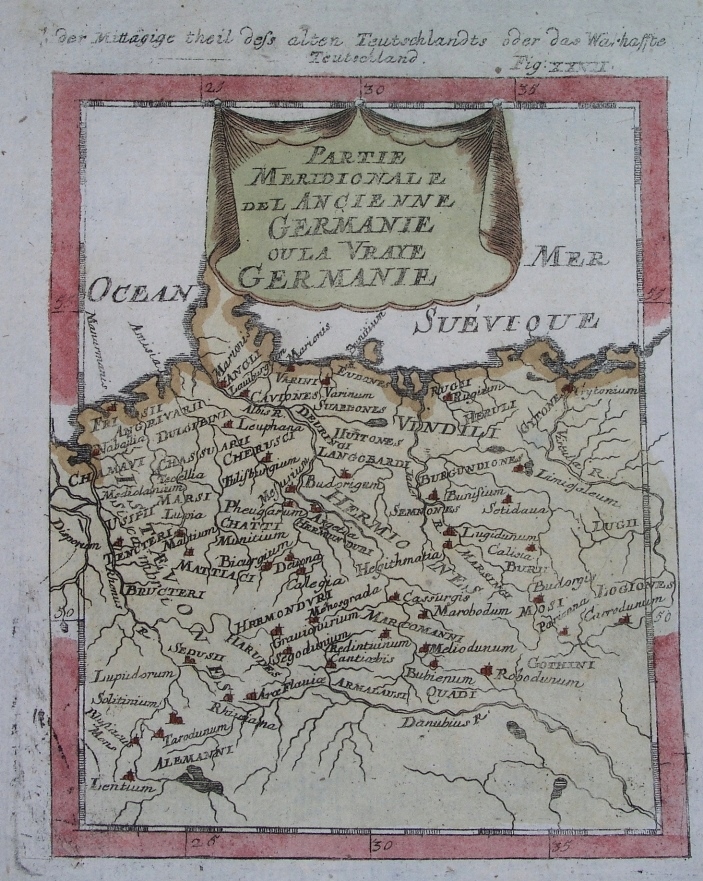 1719 ORYGINAŁ MAPA POLSKI GERMANIA starożytność GOCI Europa Środkowa ANTYK