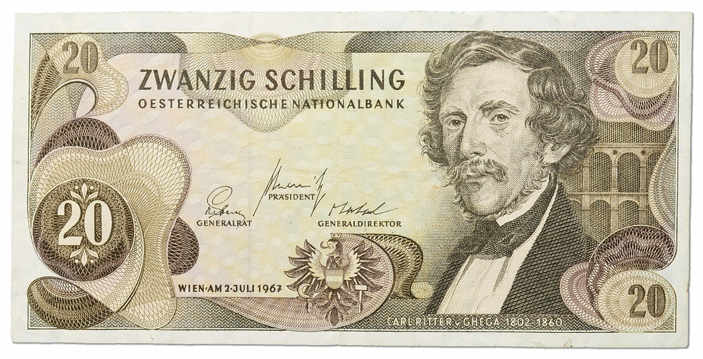 16.Austria, 20 Szylingów 1967, P.142.a, St.3+