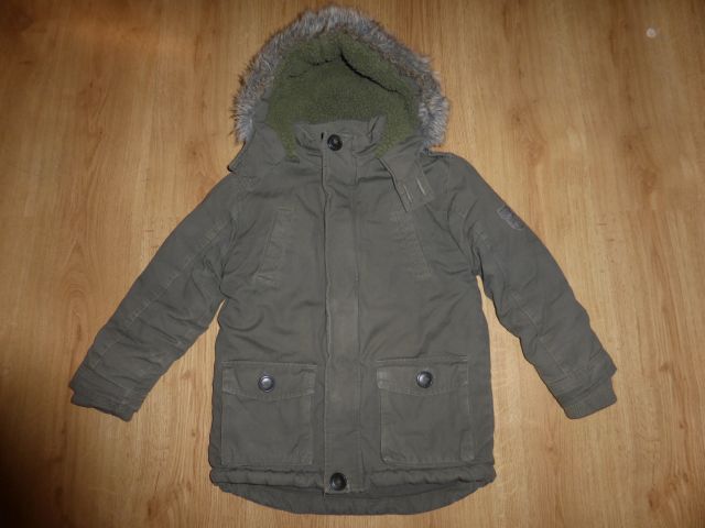 F&F Kurtka Zielono oliwkowa parka - 140