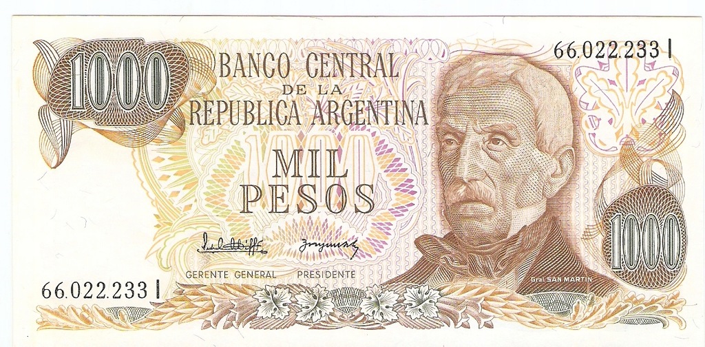 Argentyna 1000 Pesos 1977 Piekny !