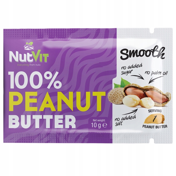 NutVit 100% Peanut Butter 10 g MASŁO ORZECHOWE