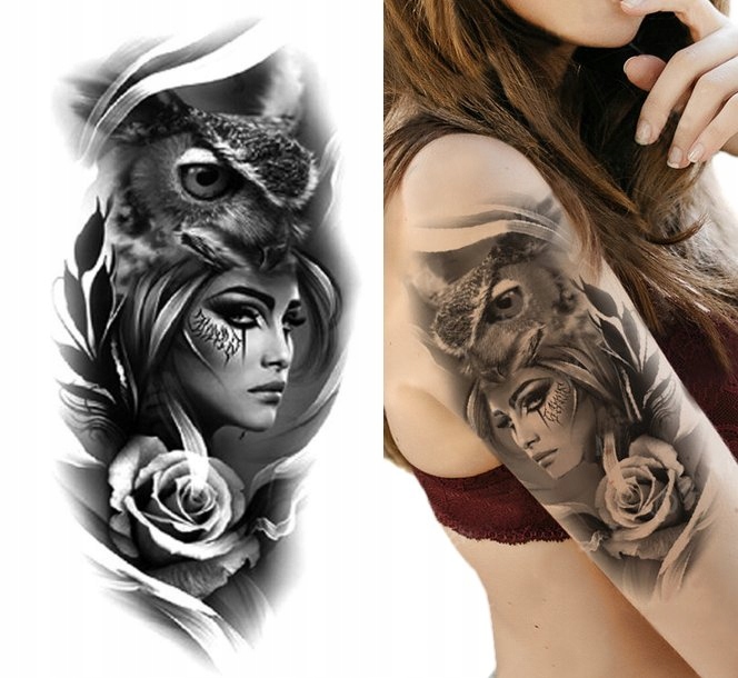 tatuaż zmywalny twarz kobiety dziewczyna girl 132