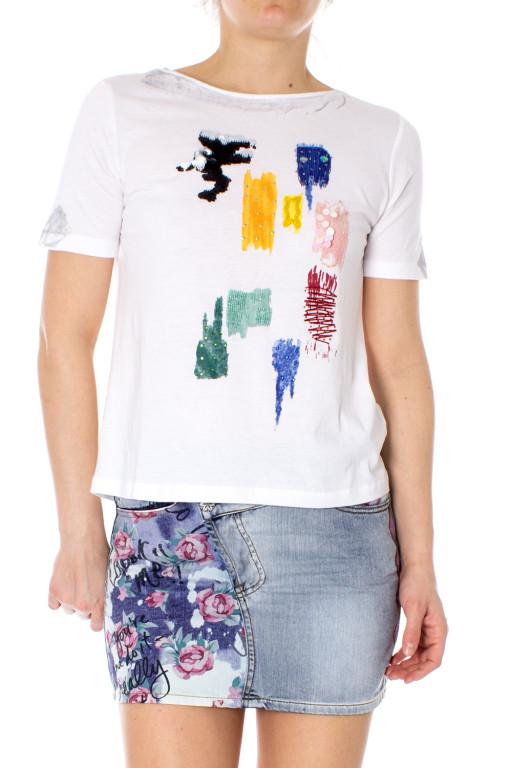 V1H405*DESIGUAL T-SHIRT Z KORALIKAMI 38 M P00