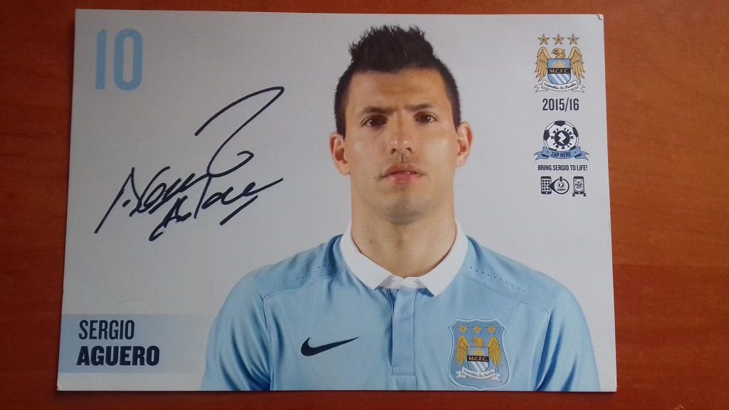 Sergio Kun Aguero autograf Menchester City