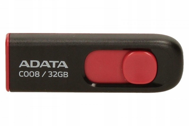 ADATA C008 32 GB, USB 2.0, czarny/czerwony