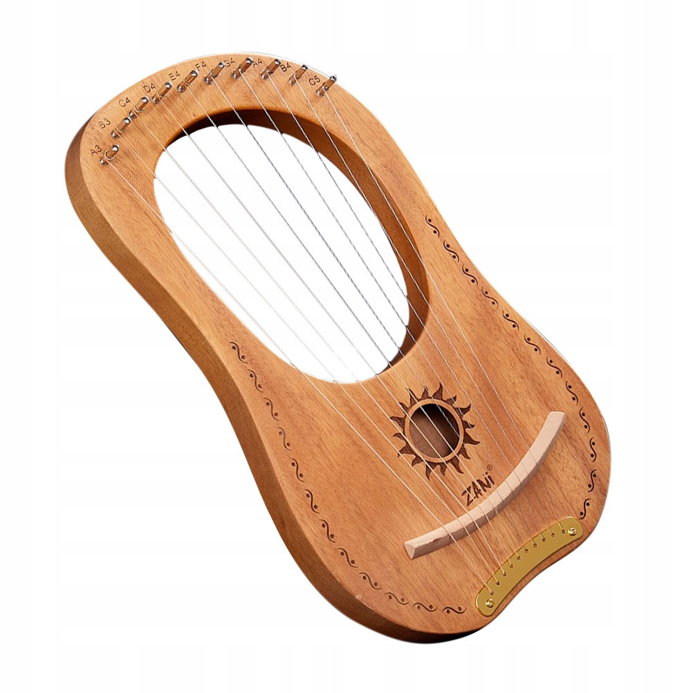 HARFA LYRE 10 STRUN Z MAHONIU INSTRUMENT MUZYCZNY POCZĄTKUJĄCYCH