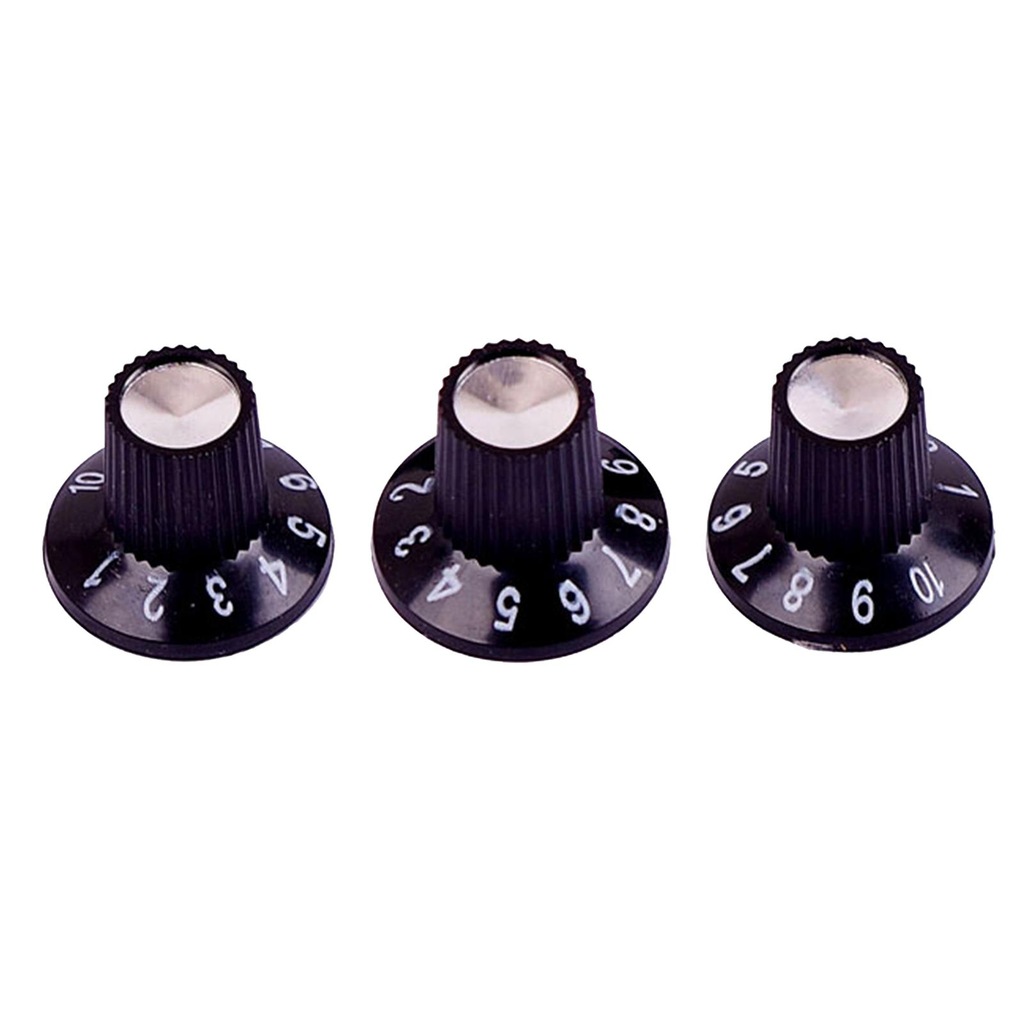 3x Black Guitar Knobs Speed Control Knobs Volume Amp Control Knob