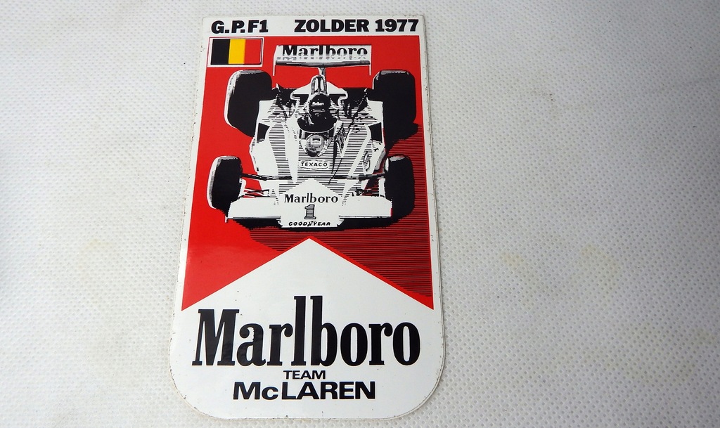 MARLBORO TEAM McLAREN G.P.F1 ZOLDER 1977 NAKLEJKA