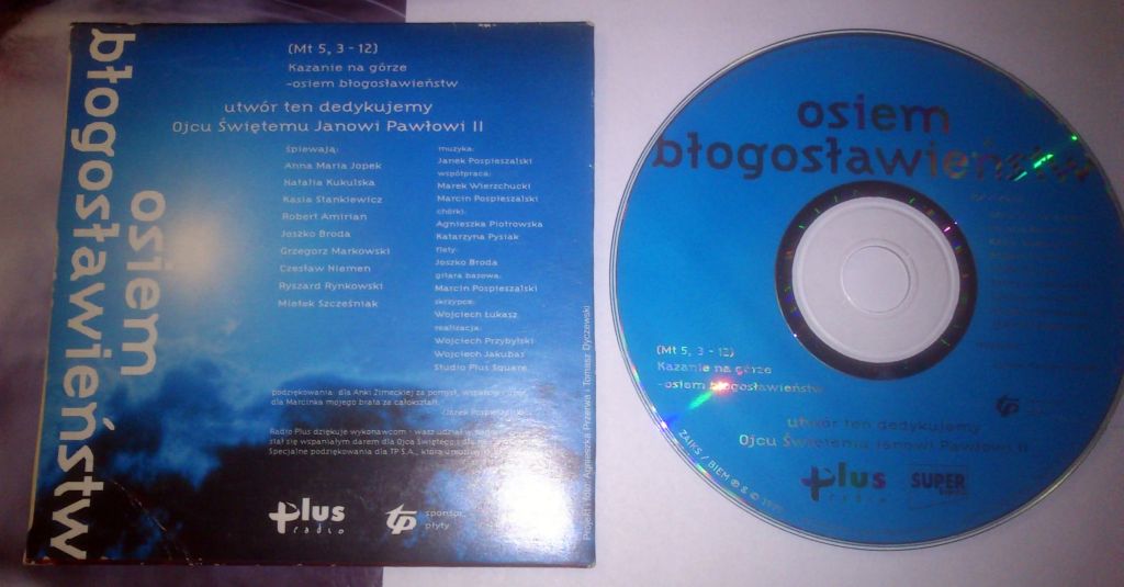 OSIEM BŁOGOSŁAWIEŃSTW płyta CD utwór JPII dla WOŚP
