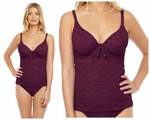 36F / 80G Freya Sundance black cherry tankini