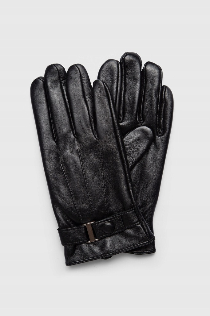 Skórzane czarne rękawiczki męskie