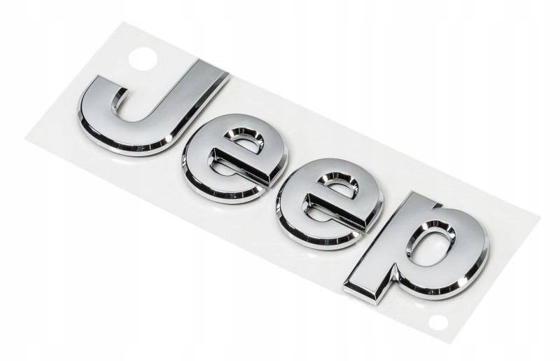 Metalowy Emblemat Napis na maskę JEEP Srebrny