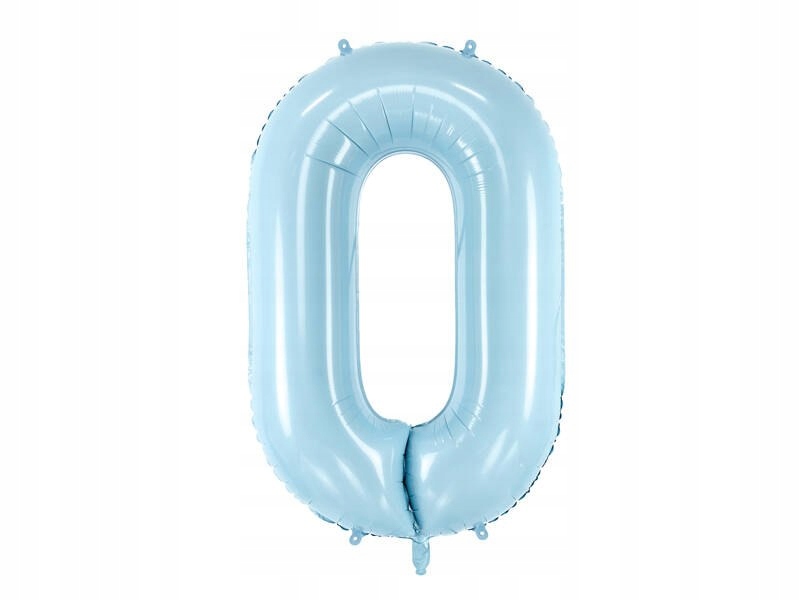 Balon foliowy Cyfra 0, 86cm, jasny niebieski