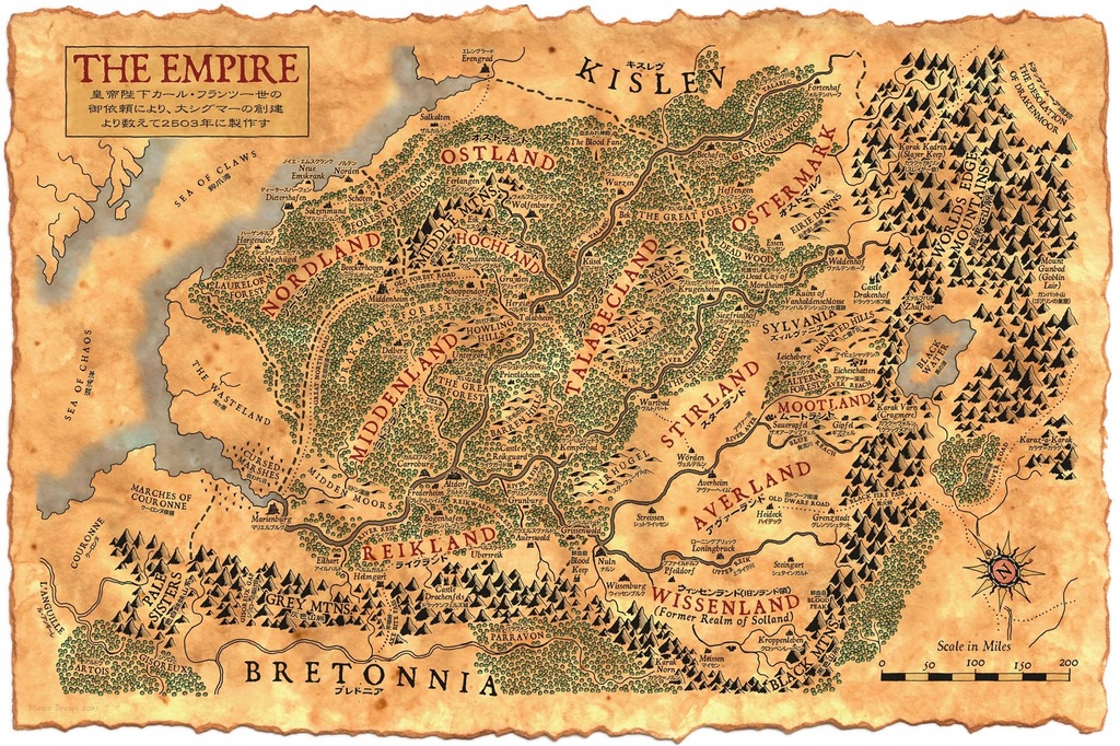 MAPA ŚWIATA WARHAMMER - EMPIRE - 7837307749 - oficjalne archiwum Allegro
