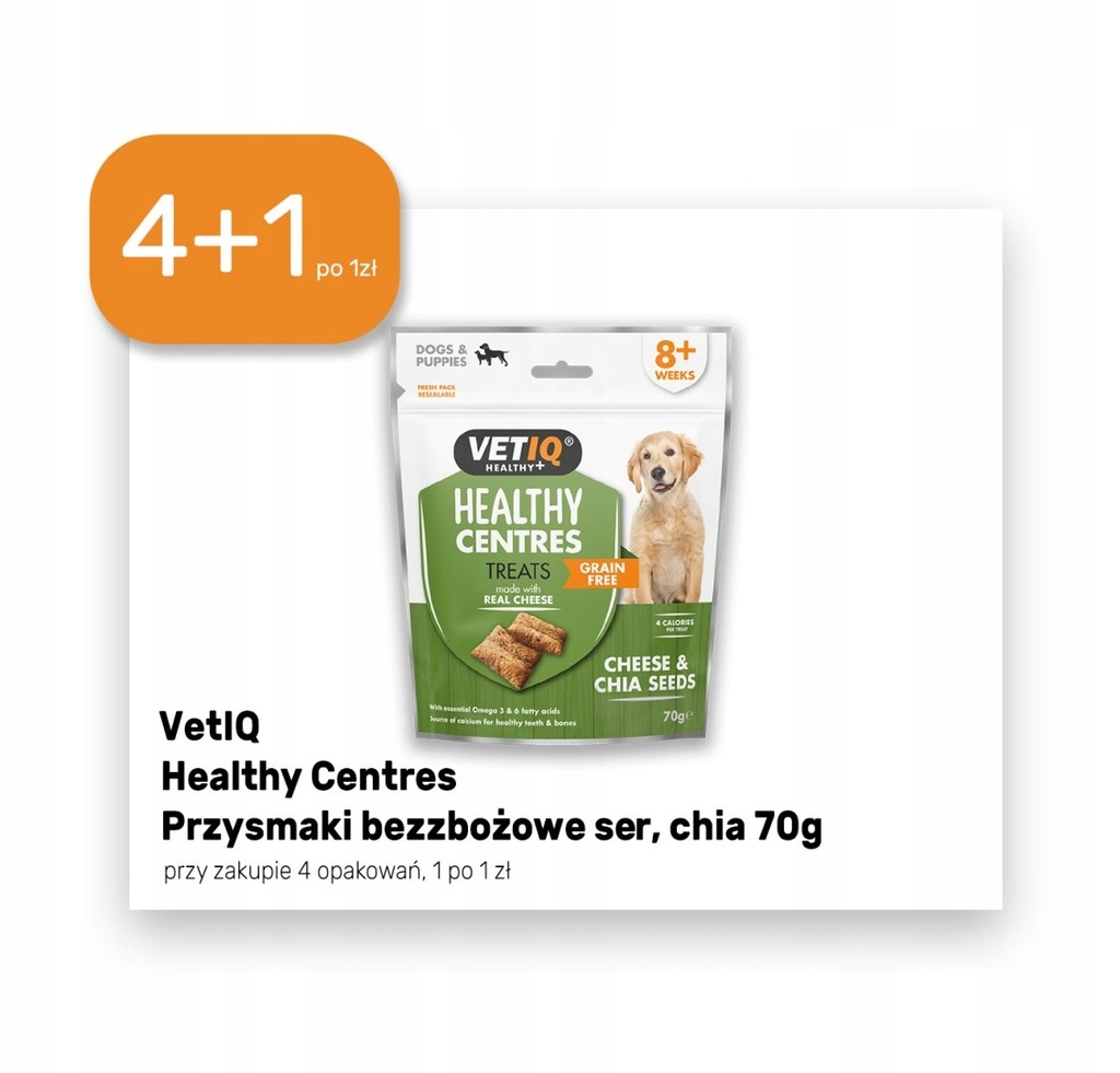 VetiQ Przysmaki bezzbożowe ser i chia PROMOCJA 4 + 1
