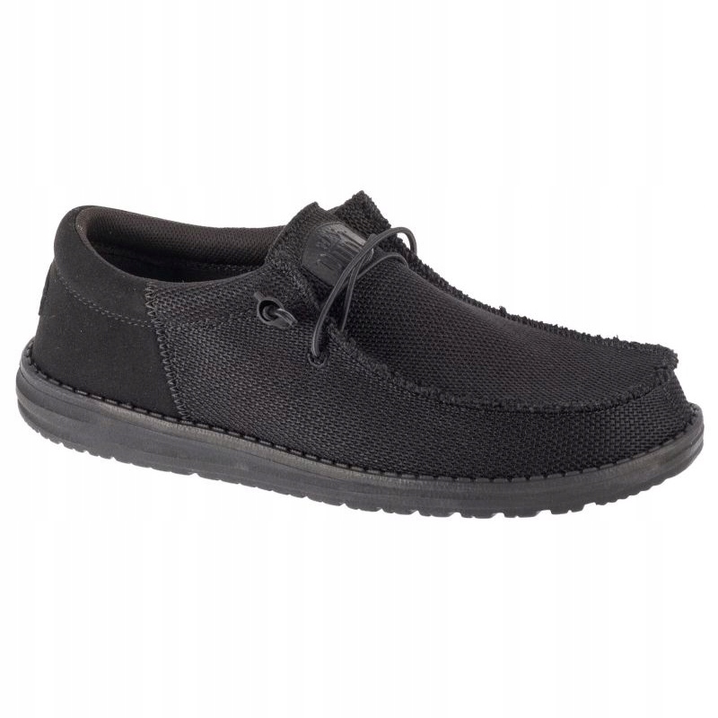 Czarne Tkanina Buty Mokasyny Hey Dude r.45