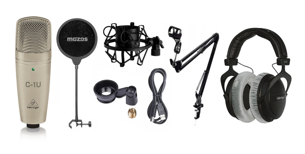 Behringer C-1U Mikrofon na USB STATYW + SŁUCHAWKI