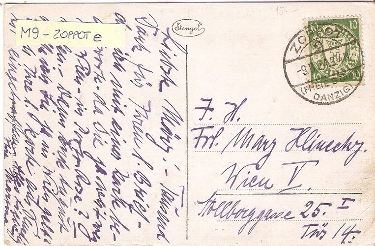Danzig M9 - stempel ZOPPOT e