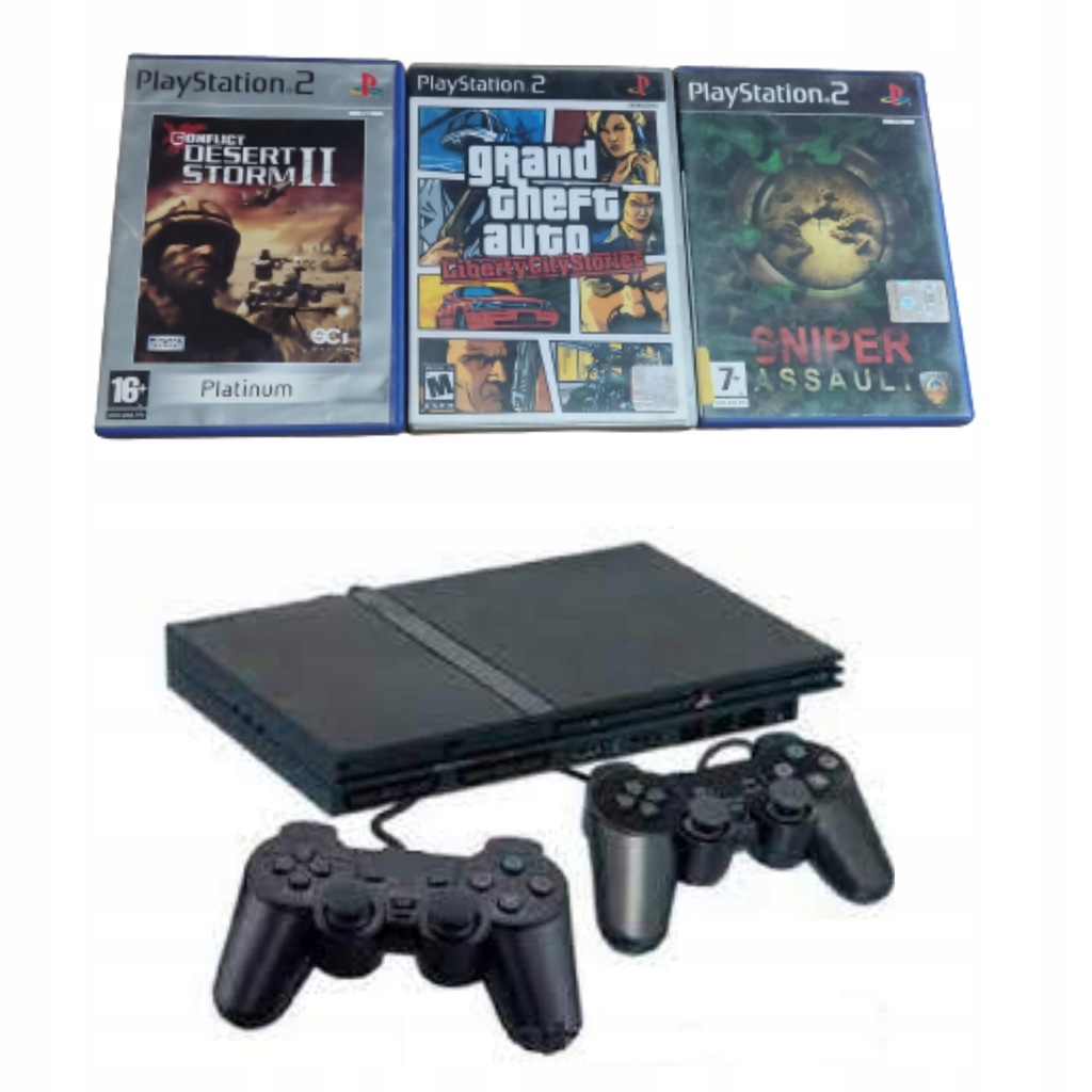 Купить PLAYSTATION 2 SLIM + 2 ПАДА + НАБОР ИГР: отзывы, фото, характеристики в интерне-магазине Aredi.ru